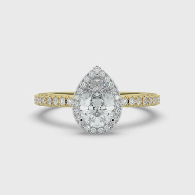 Pear Diamond and Halo Ring