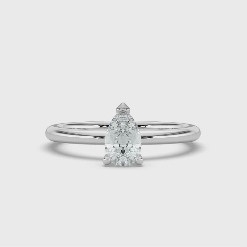 Pear Solitaire Ring