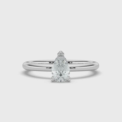 Pear Solitaire Ring