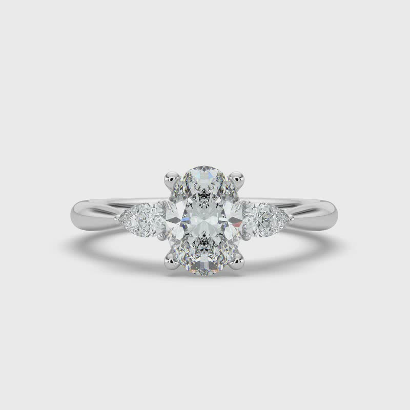 Oval with Pear Shoulders Ring