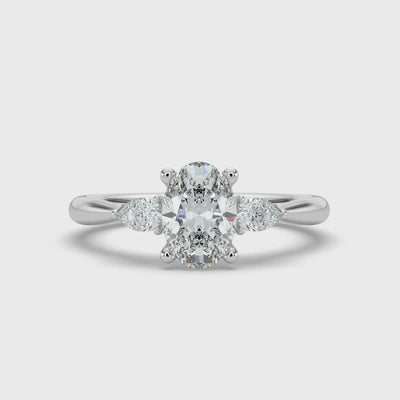 Oval with Pear Shoulders Ring