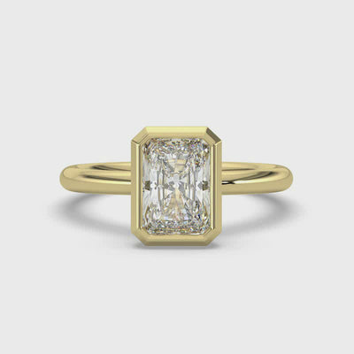 Emerald Bezel Set Solitaire Ring