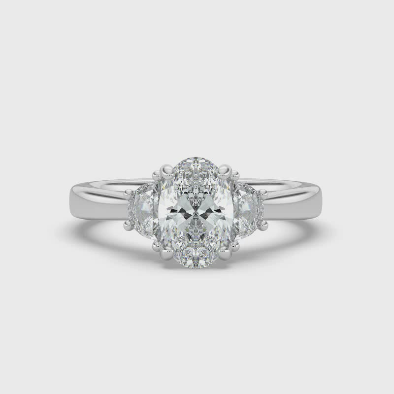 Oval with Half Moons Ring