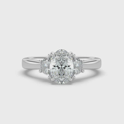 Oval with Half Moons Ring