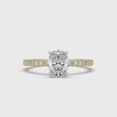 Oval and Diamond Shoulders Ring
