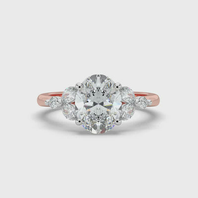 Oval with Marquise & Round Shoulders Ring