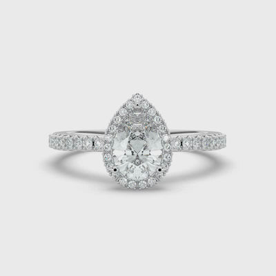 Pear Diamond and Halo Ring