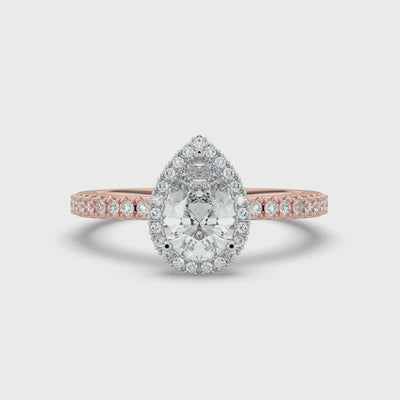 Pear Diamond and Halo Ring