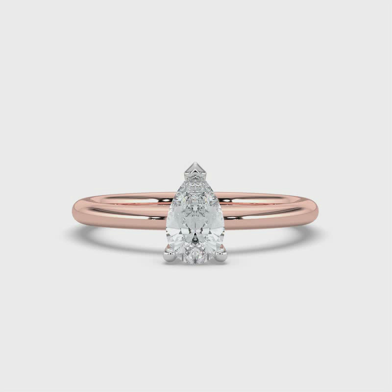 Pear Solitaire Ring