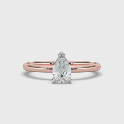 Pear Solitaire Ring