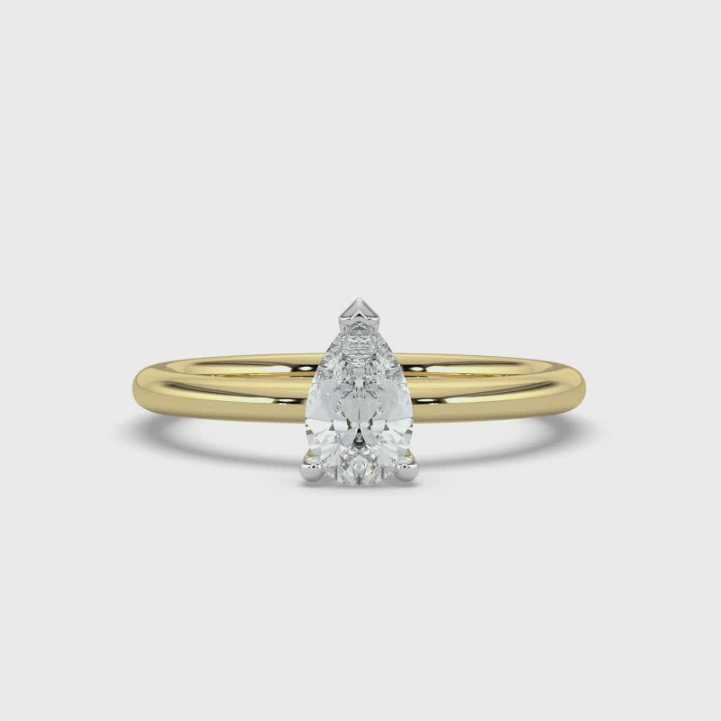 Pear Solitaire Ring