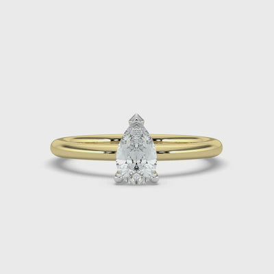 Pear Solitaire Ring