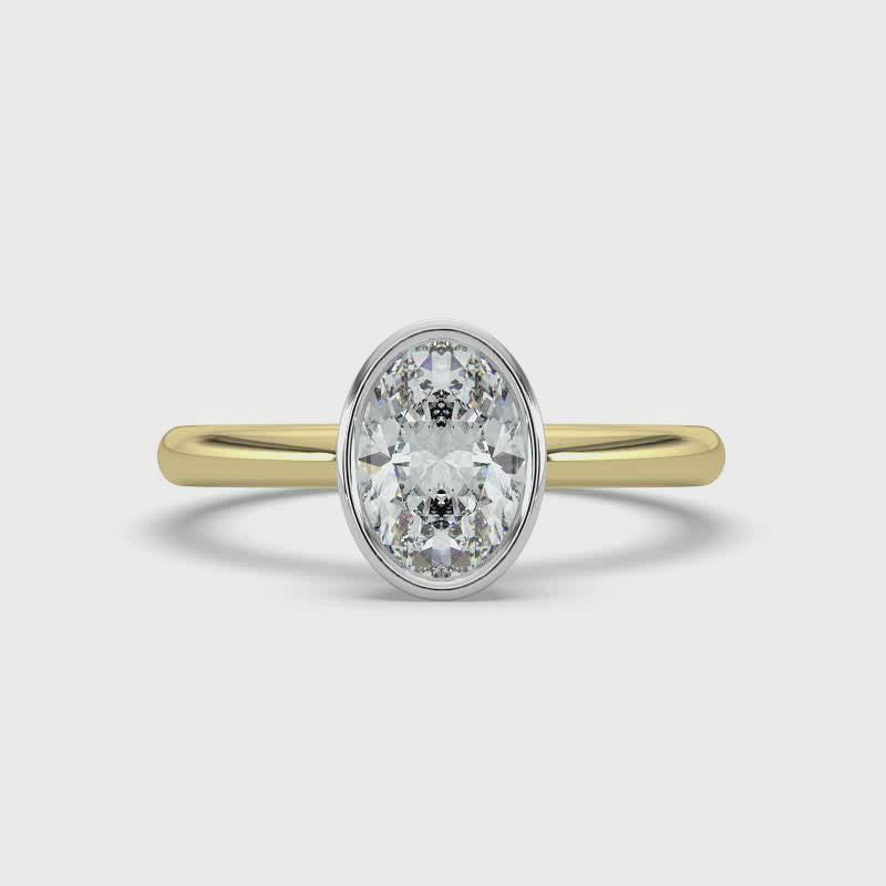 Oval Bezel Set Solitaire Ring