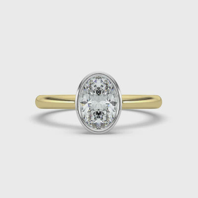 Oval Bezel Set Solitaire Ring