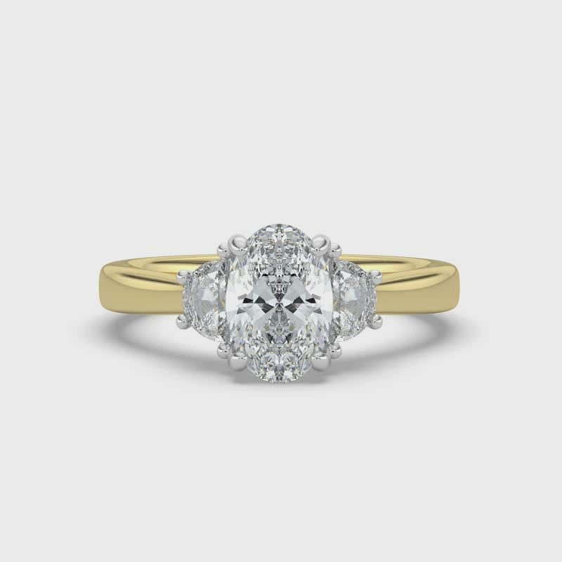 Oval with Half Moons Ring