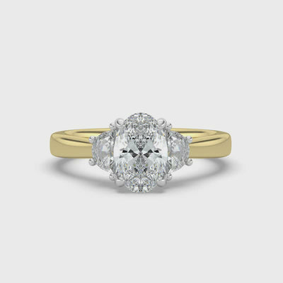 Oval with Half Moons Ring