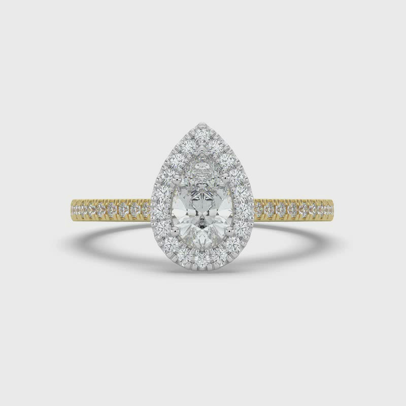 Pear Halo Ring