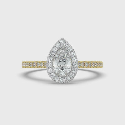 Pear Halo Ring