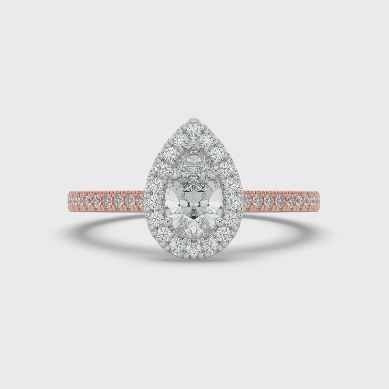 Pear Halo Ring