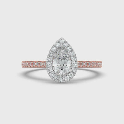 Pear Halo Ring