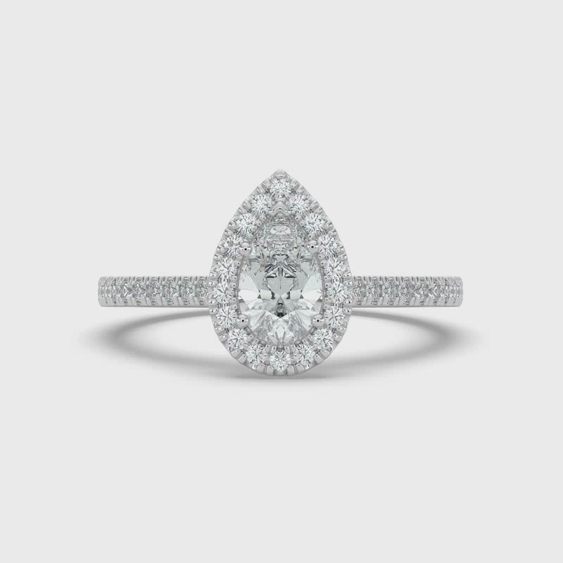 Pear Halo Ring