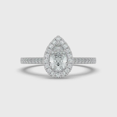 Pear Halo Ring