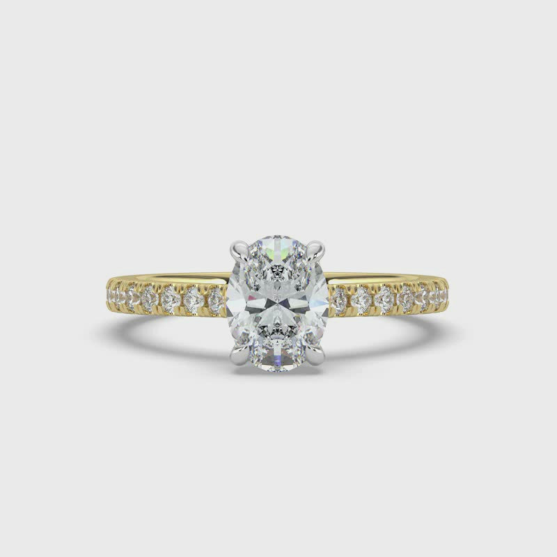Oval Diamond and Hidden Halo Ring