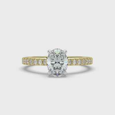 Oval Diamond and Hidden Halo Ring