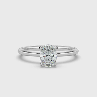 Oval Solitaire Diamond Ring
