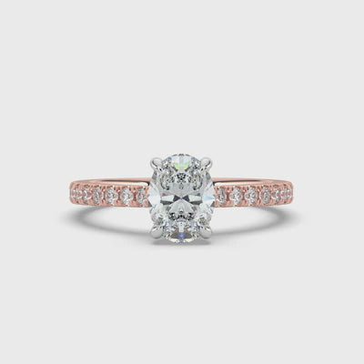 Oval Diamond and Hidden Halo Ring