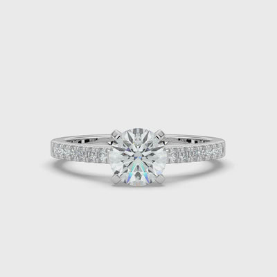 Round Brilliant and Shoulder Set Ring