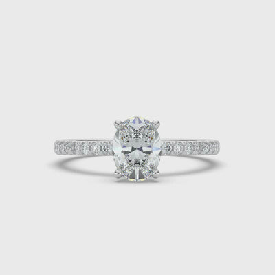 Oval and Diamond Shoulders Ring