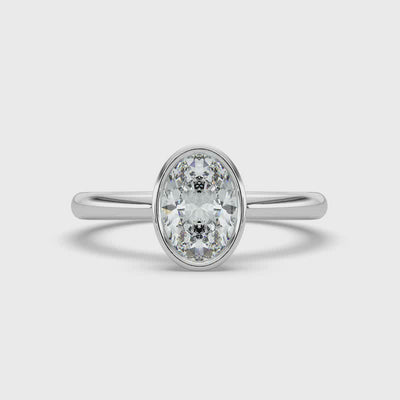 Oval Bezel Set Solitaire Ring
