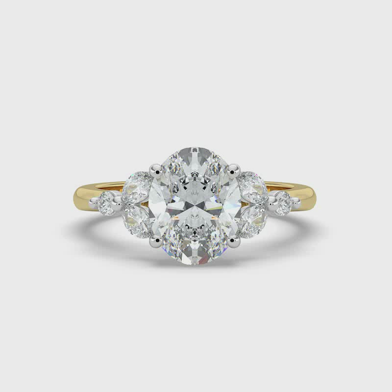 Oval with Marquise & Round Shoulders Ring