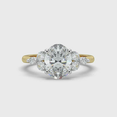 Oval with Marquise & Round Shoulders Ring