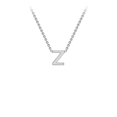 9K White Gold Initial Necklace 38cm/43cm