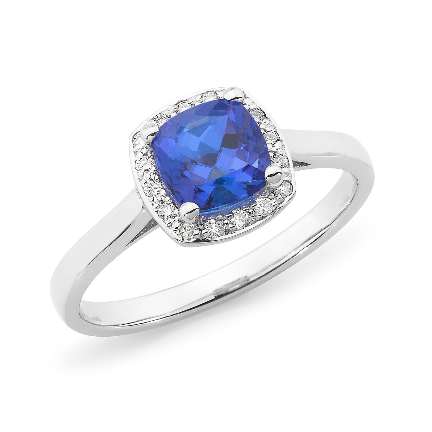 MMJ - Tanzanite & Diamond Halo Dress Ring