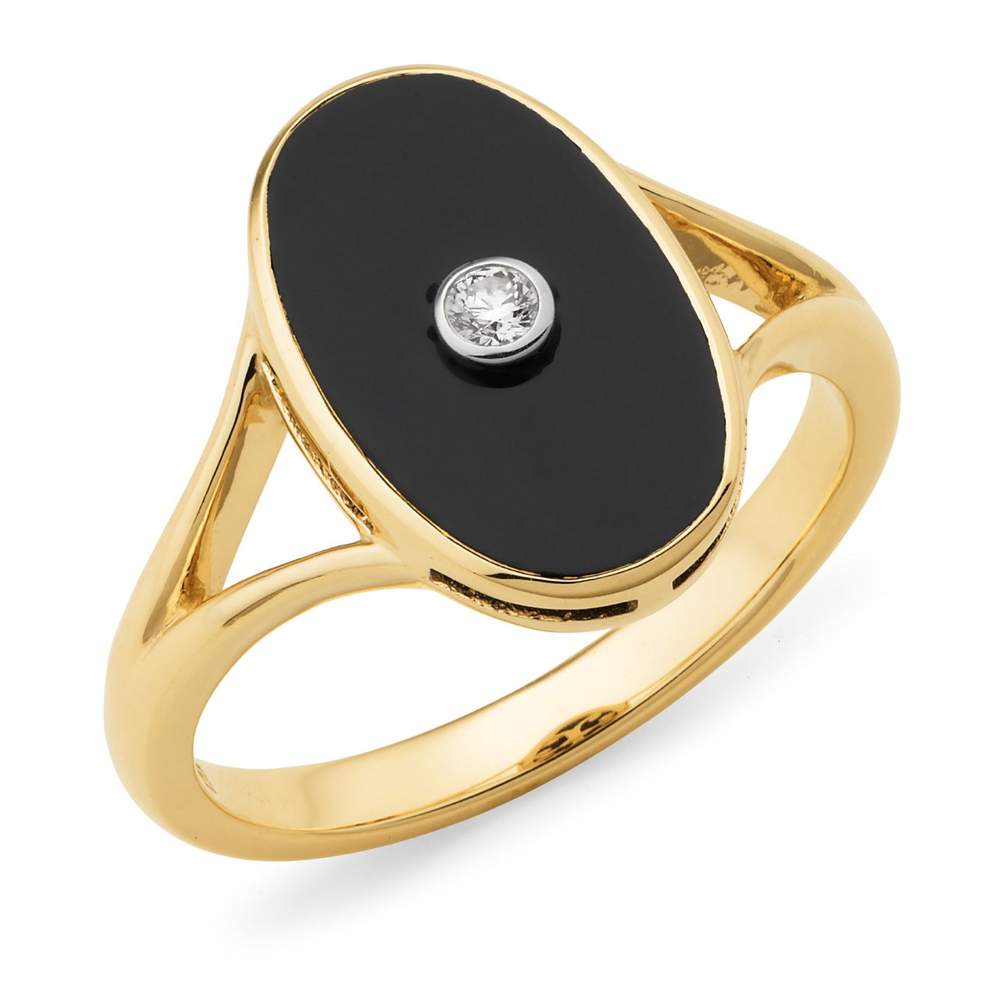 MMJ - Onyx & Diamond Bezel Set Dress Ring