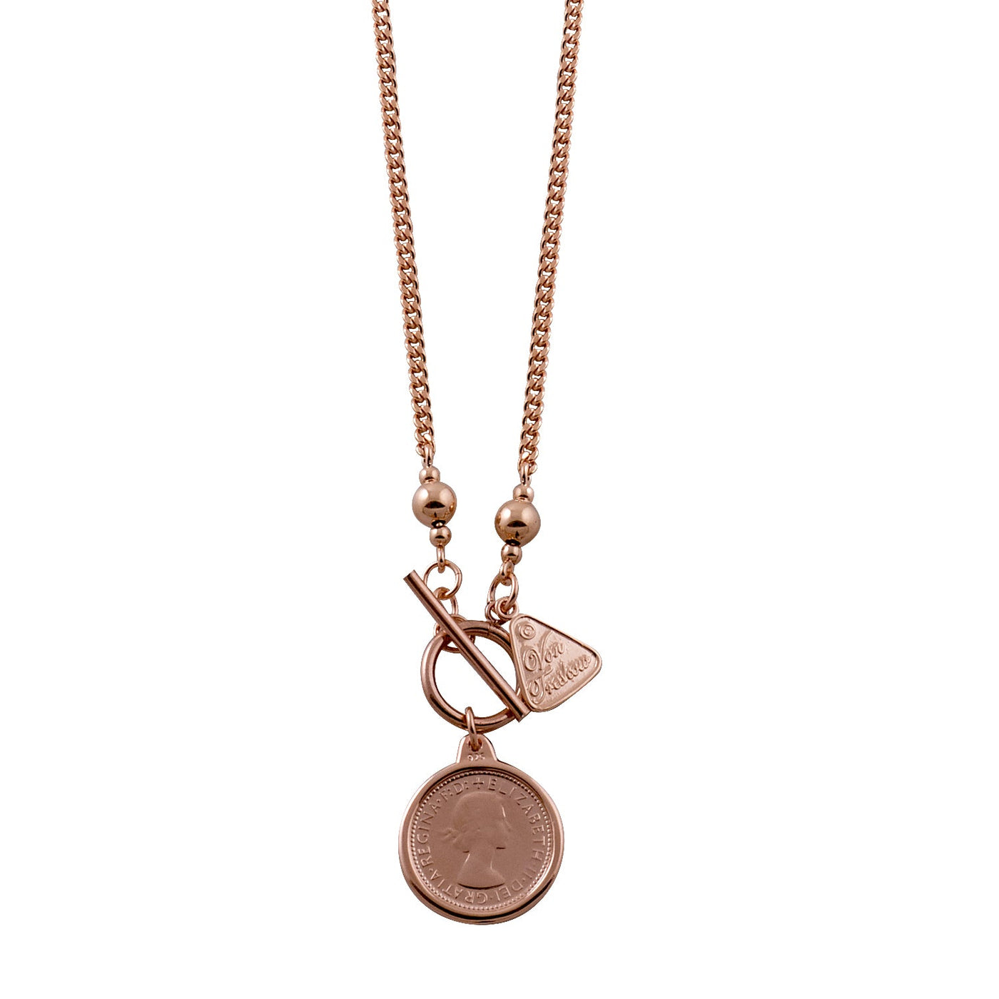 Von Treskow Curb Necklace with Sixpence