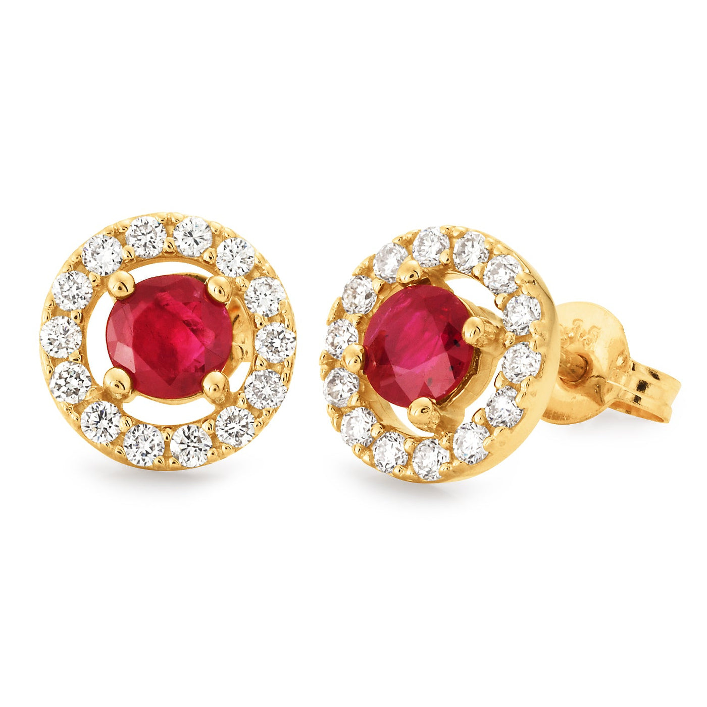 MMJ - Ruby & Diamond Stud Earring