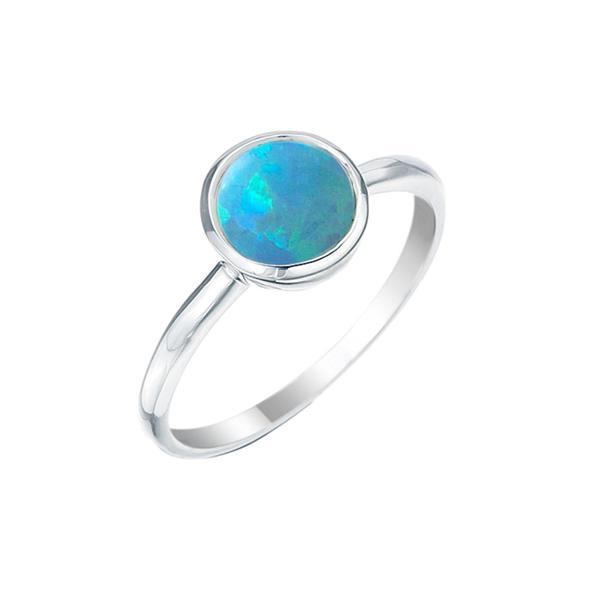 Von Treskow Sterling silver 8mm round Czelline Opal fine ring