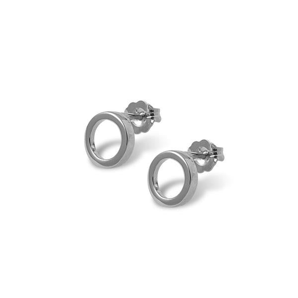 Von Treskow Sterling silver medium open circle stud earrings