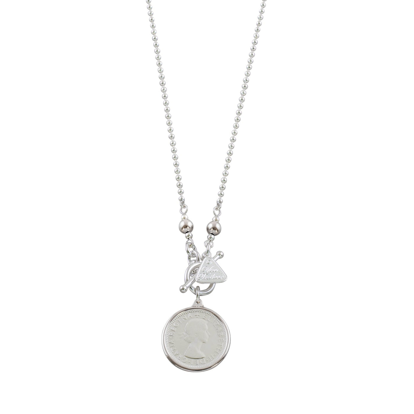 Von Treskow Silver Ball Chain Shilling Necklace
